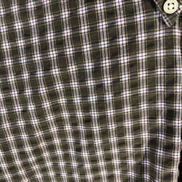 Eddie Bauer Relaxed Fit Green Plaid Casual Shirt - Picture 4 of 8